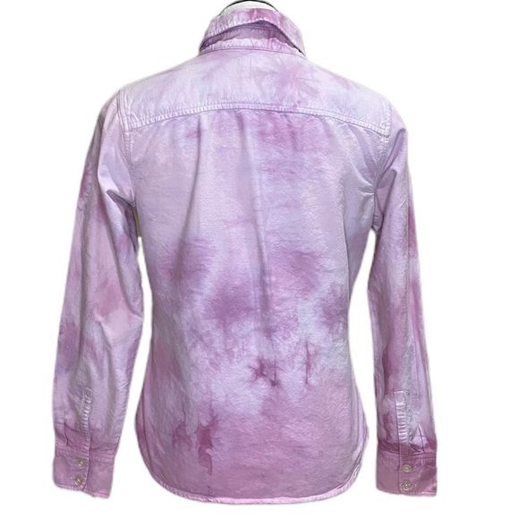🎈Eddie Bauer Tie Dye Heavier Weight Cotton Button Down Shirt Shacket Size Small - Picture 3 of 8